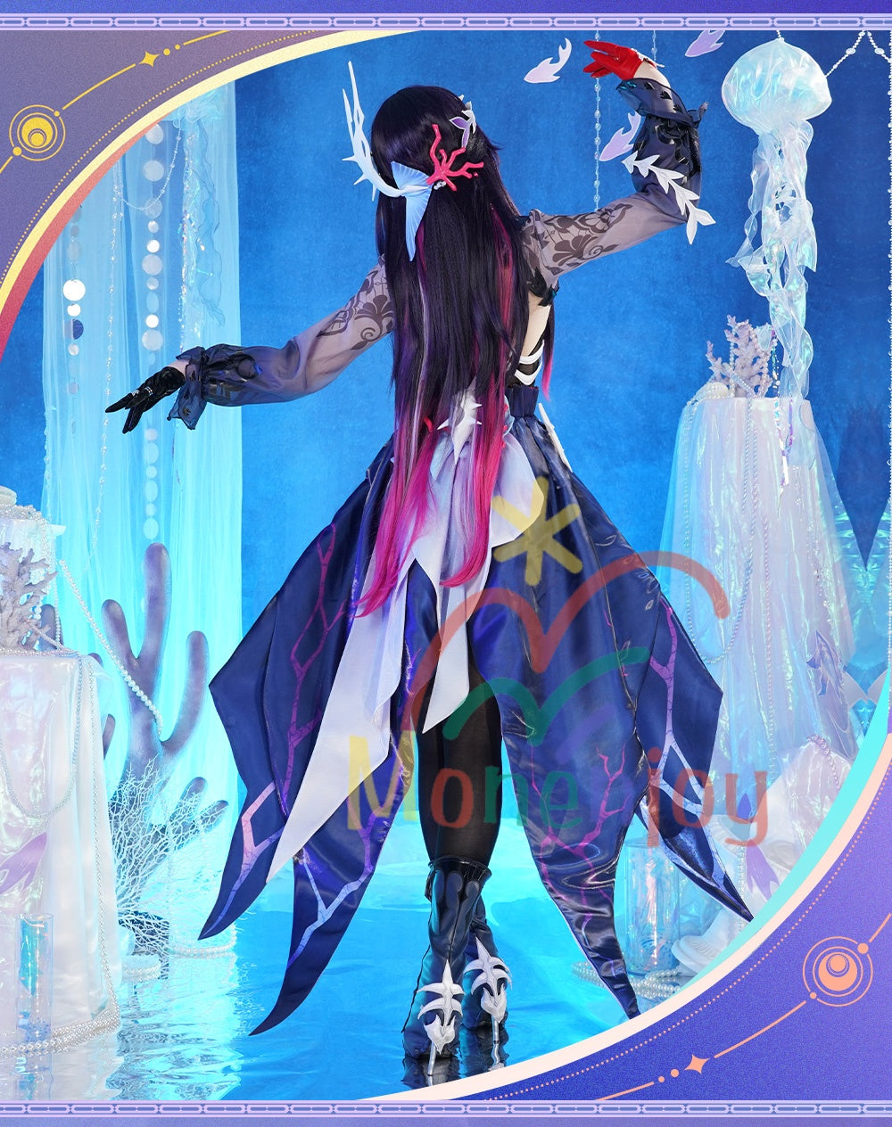 Monenjoy 崩壊スターレイル　セイレンス　Hysilens 女騎士 オンパロス シューズカバー付　3d樹脂髪飾り　コスプレ衣装 プロ仕様