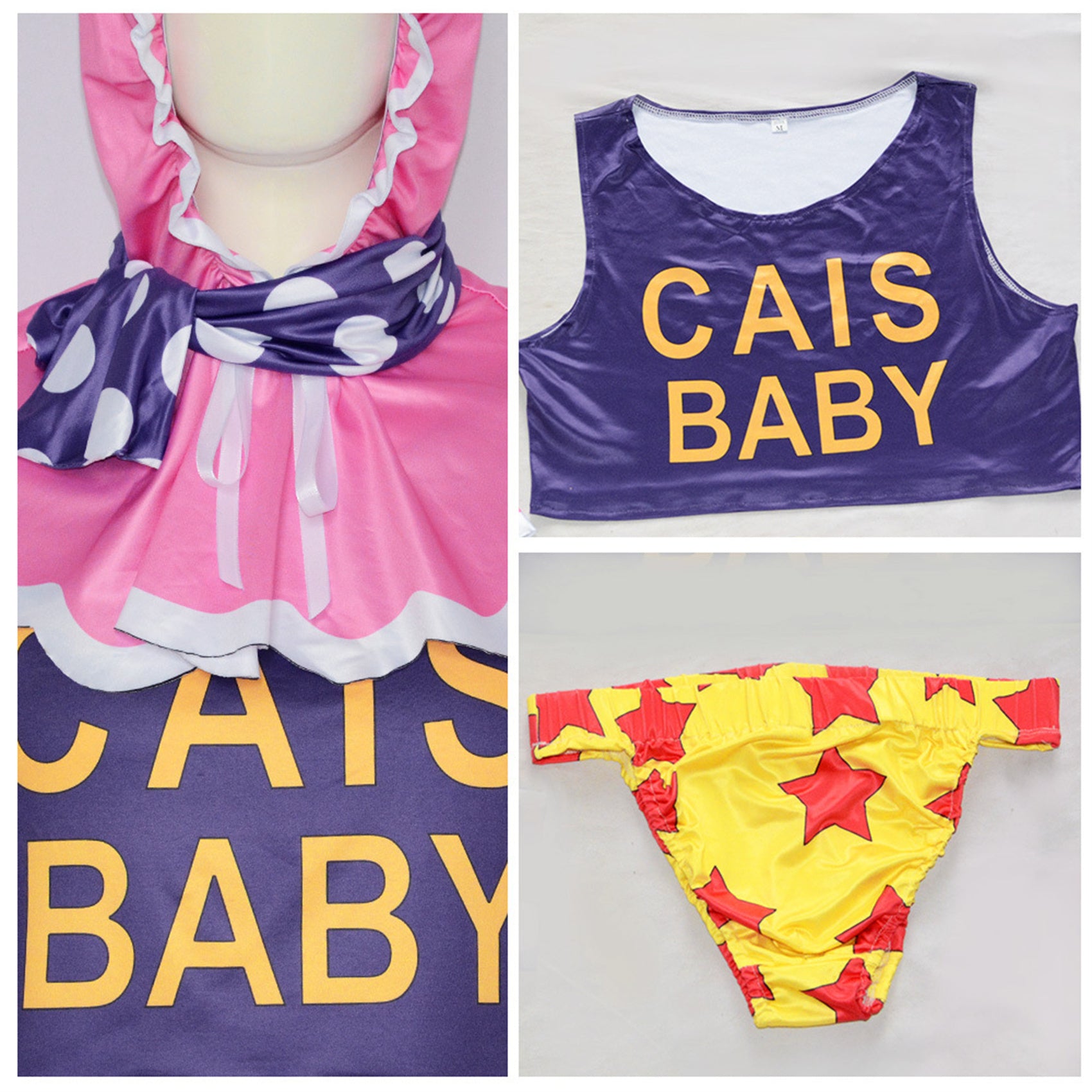 Monenjoy ONEPIECE セニョール・ピンク海賊団 衣装 ユニフォーム　礼服　コスチューム　赤ん坊のような格好をしている小太りの男　COS　ハロウィン　舞台衣装　学園祭　クリスマス　イベント - Monenjoy