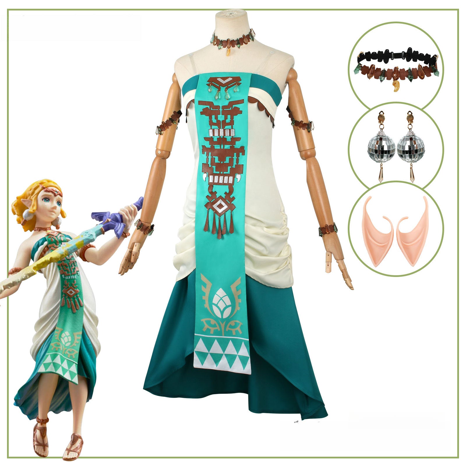 Monenjoy　ゼルダの伝説　ゼルダ姫　コスプレ衣装　ティアーズオブザキングダム　ブレワイGS1151 - Monenjoy