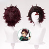 Monenjoy 鬼滅の刃 竈門 炭治郎　ウィッグ　かまど たんじろう　カツラ　きめつのやいば　コスプレ道具　和風の剣戟奇譚　つけ毛 - Monenjoy