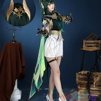 Monenjoy　原神　ネフェル コスプレ　砂に埋もれた秘話　ナド・クライ 　Ver.LunaⅡ　コスプレ衣装　Nefer コスチューム　髪飾り付　コスチューム