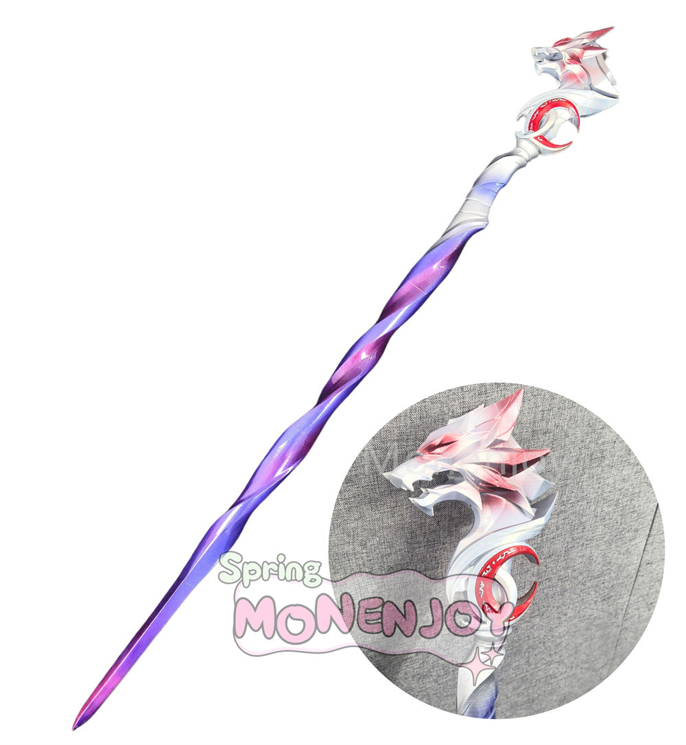 Monenjoy　崩壊スターレイル　不死途 コスプレ道具　PLA材質　110cm　法杖　ステッキ　しなず　二相楽園　武器モデル MONENJOY