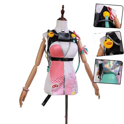 Monenjoy Zenless Zone Zero Yuzuha Ukinami Swimsuit Costume Clear Weather Monster Tanuki 3D Resin Parts + Bag Included Zen Zero/ZZZ Cosplay Costume