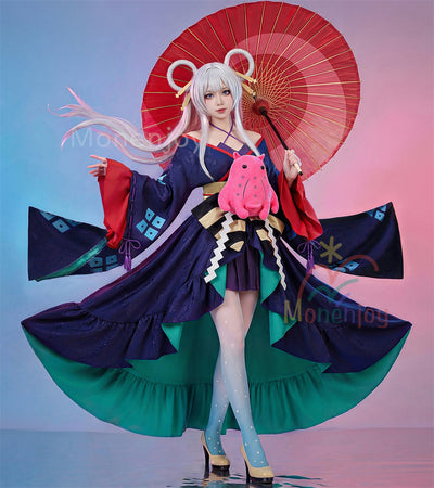 Monenjoy 超かぐや姫  月見ヤチヨ　ジャカード生地 コスプレ衣装　ぬいぐるみ追加　コスチューム　イベント　和服 MONENJOY