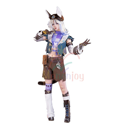Monenjoy 第五人格　幻灯師　幻灯師のUR衣装　「フラバルー」コスプレ衣装　アマンダ・ゲイティス　尻尾＆帽子付き｜仮装 完成品