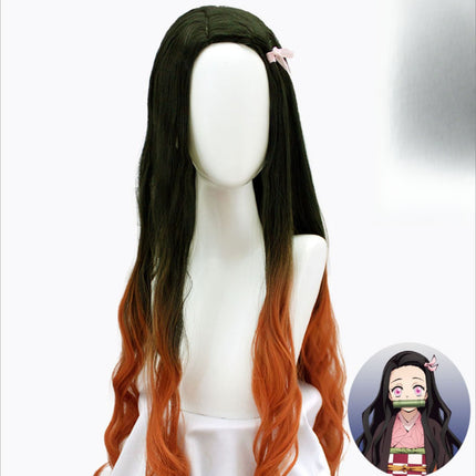 Monenjoy 鬼滅の刃 竈門 禰󠄀豆子 ウィッグ　きめつのやいば　カツラ　 グラデーション　Demon Slayer: Kimetsu no Yaiba コスプレ道具　「鬼滅の刃」無限城編 - Monenjoy
