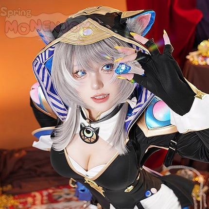 Monenjoy 崩壊スターレイル サフェル コスプレ衣装　コスチューム　セファリア Cifera 腿カバー付　尻尾付　豪華アクセサリー　GS1218 - Monenjoy