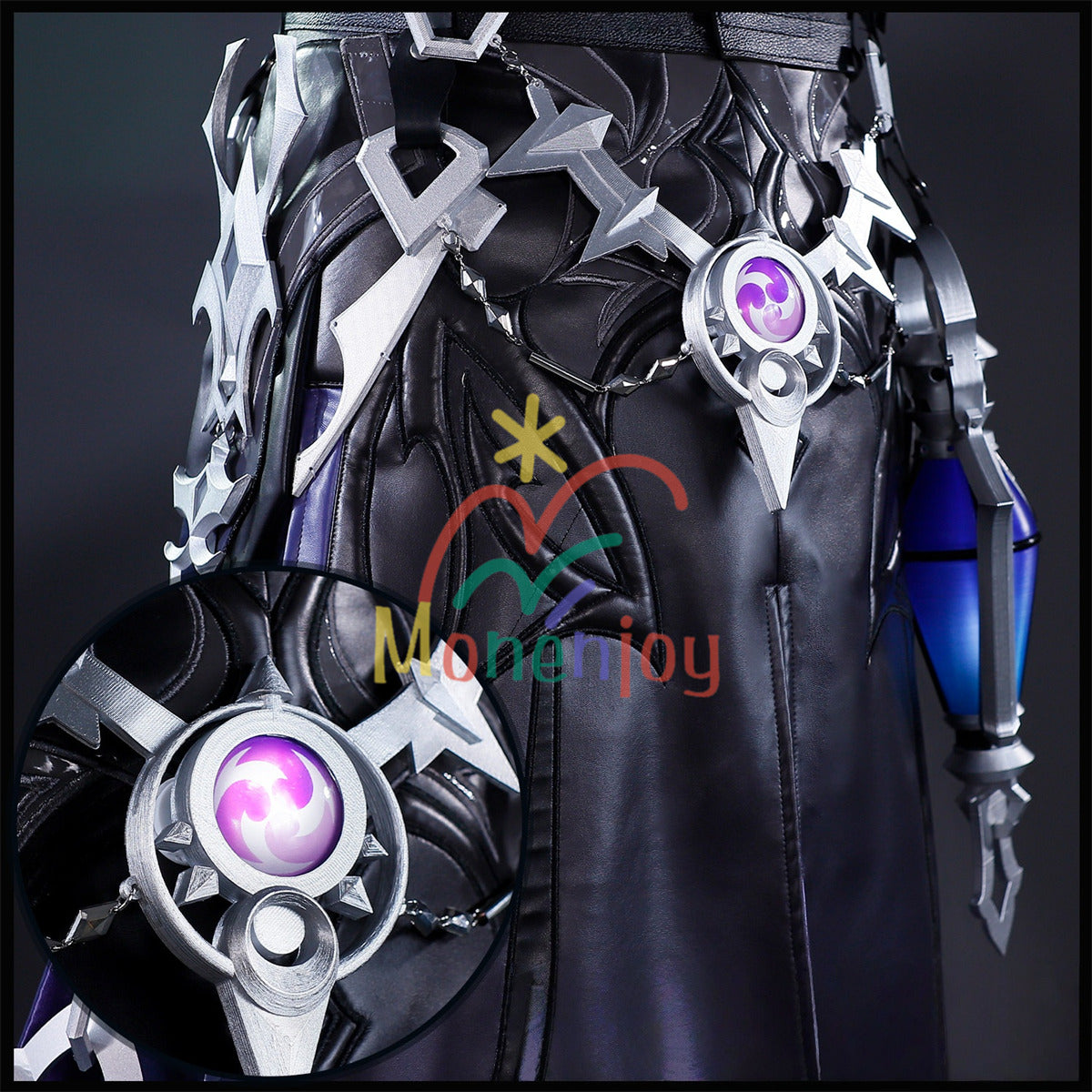 Monenjoy　原神 フリンズ コスプレ　発光神の目　シューズカバー付　ライト付　金属製パーツ　豪華生地＋刺繍柄 Monenjoy