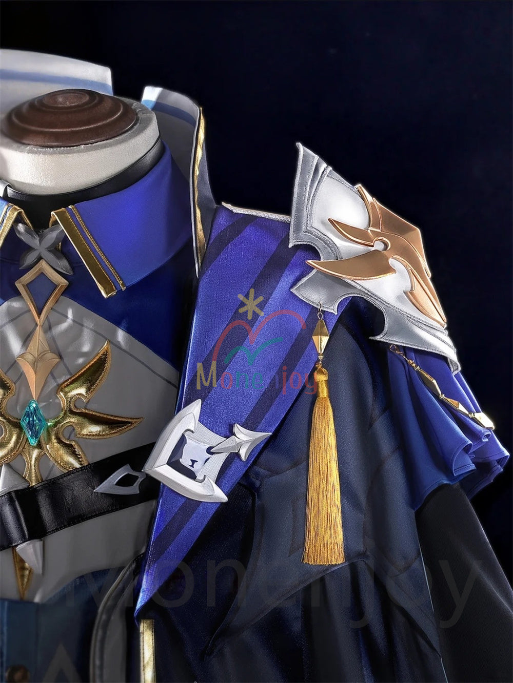 【新品未使用】原神 ローエン コスプレ衣装 原神 ローエン コスプレ衣装 3D樹脂パーツ 氷元素 西風騎士団副隊長