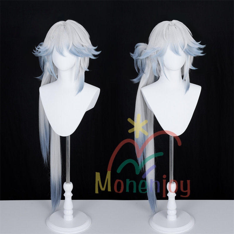 Monenjoy 崩壊スターレイル 爻光 ウィッグ　カツラ　コスプレ　100cm　自然感　仙舟『玉殿』の戎韜将軍 こうこう 仙舟同盟 耐熱グラデーション