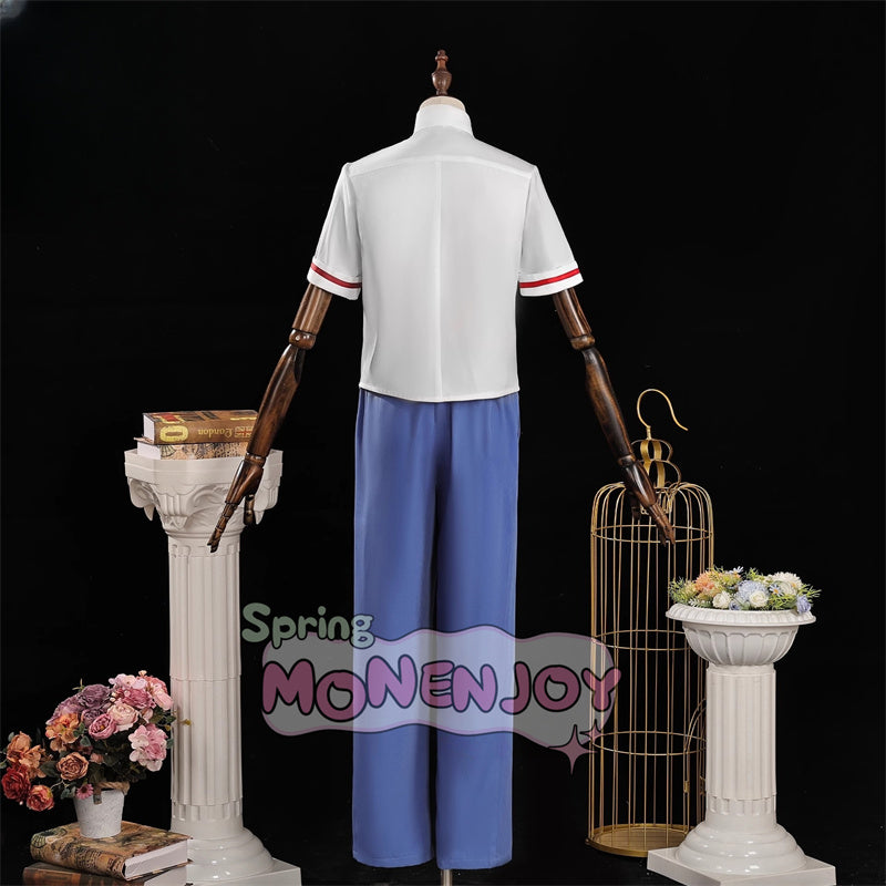 Monenjoy Cardcaptor Sakura Sakura Kinomoto Syaoran Li Summer Uniform Cosplay Costume Elementary School Uniform Sailor Suit with Embroidered Logo Anime Complete Reproduction Junior High School Uniform Ver.