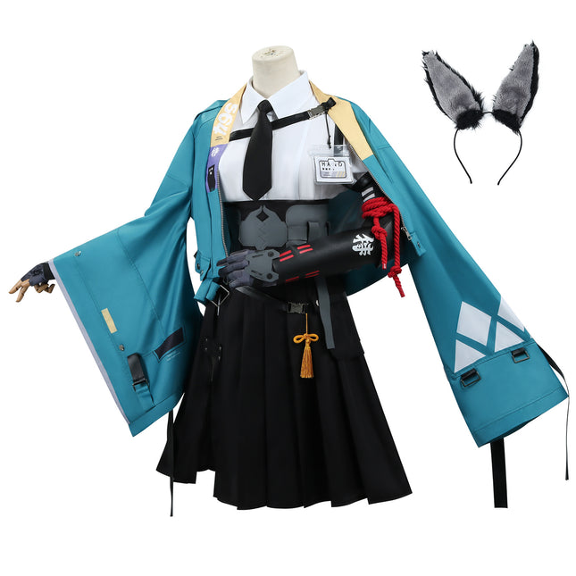 Monenjoy ゼンレスゾーンゼロ星見雅 　ゼンゼロ　耳飾り付　コスチューム　コスプレ衣装　戦闘服　対ホロウ第六課