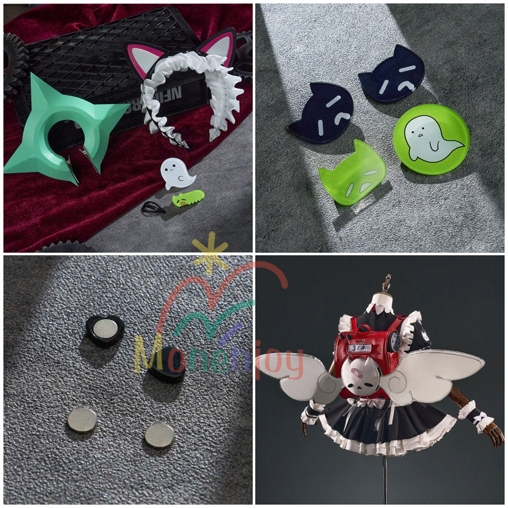 【Monenjoy】ゼンゼロ 千夏 ティータイム コスプレ　イベント　可愛い　メイド服 猫耳付き 鞄追加 MONENJOY