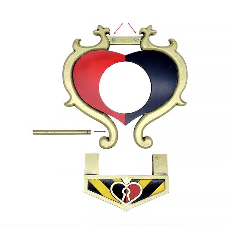 Monenjoy ディズニーツイステッドワンダーランド 　首飾り ハート型の首枷 鎖 エース・トラッポラ リドル・ローズハート PU製　撮影道具　コスチューム　イベント　仮装　ハロウィン　　コスプレ道具　 - Monenjoy