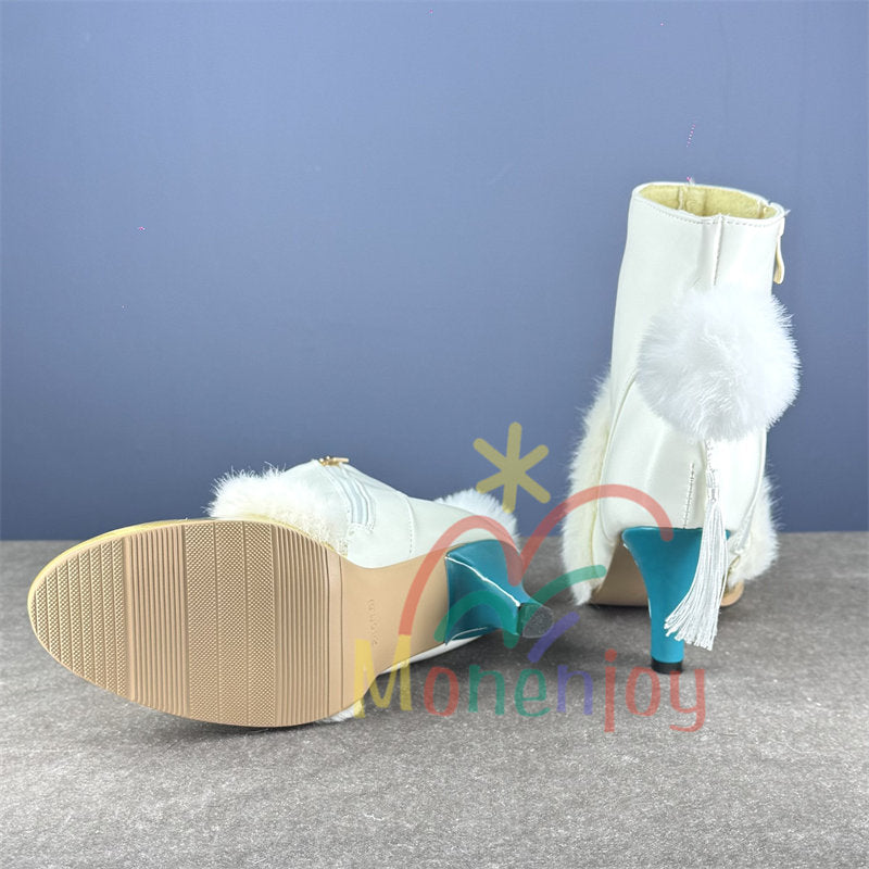 Monenjoy　原神 茲白 コスプレ　シューズ　ブーツ　靴　ヒール7cmしはく　アクセサリー　道具