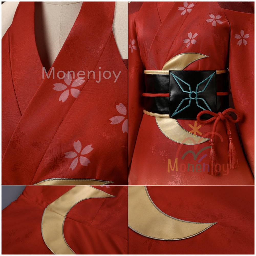 Monenjoy　超かぐや姫 かぐや　コスプレ衣装　ジャカード生地　 少女　コスチューム　ハロウィン　仮装　髪飾付 Monenjoy