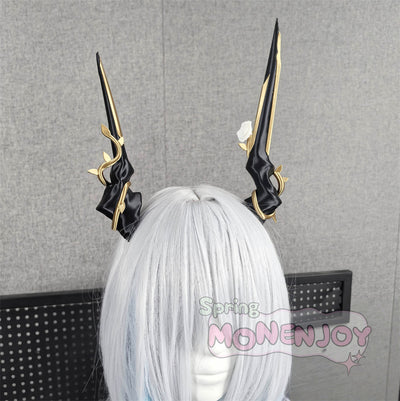 Monenjoy　アークナイツ　テレジア &nbsp;シヴィライト・エテルナ　角　20cm　ヘアアクセ　新コーデ 追悼　コスプレ道具　PLA材質　イベント舞台対応 MONENJOY