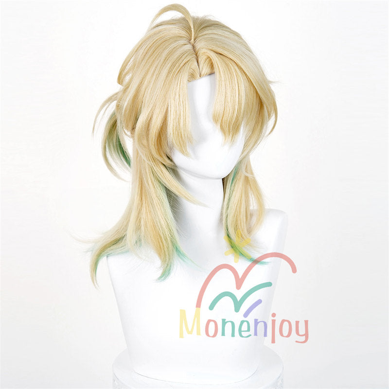 Monenjoy　鳴潮　リューク・ヘルセン　長45cm　ウィッグ　コスプレ　鬘　イベント　耐熱ウィッグ マットシルク 自然感　仮装