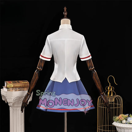 Monenjoy ชุดคอสเพลย์ฤดูร้อนของ Cardcaptor Sakura Kinomoto และ Syaoran Li ชุดนักเรียนประถม ชุดกะลาสีพร้อมปักโลโก้ สร้างขึ้นใหม่อย่างสมบูรณ์แบบจากอนิเมะ รุ่นชุดนักเรียนมัธยมต้น
