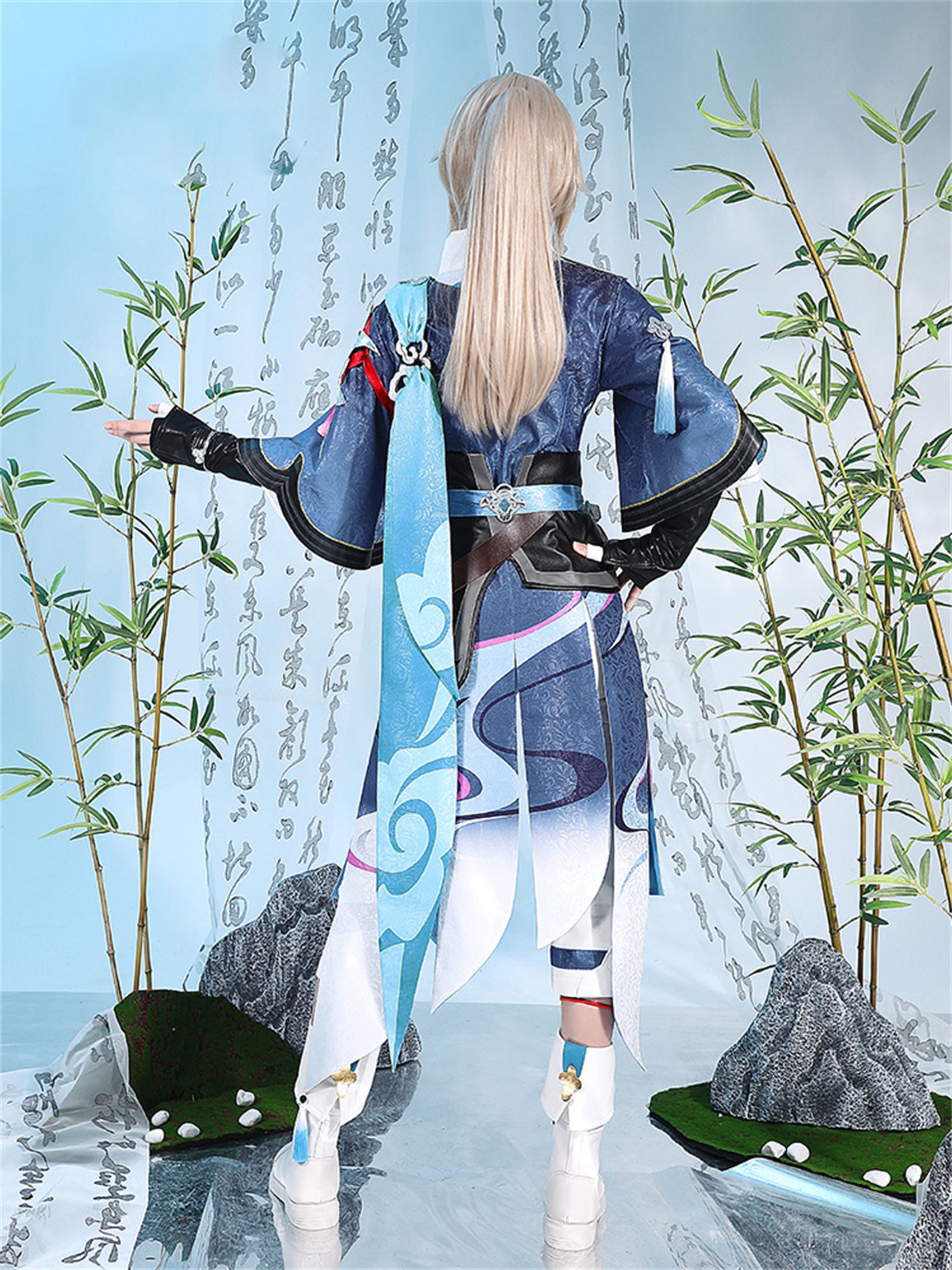 崩壊スターレイル 彦卿　げんきょう 衣装 舞台服　刺繍生地　花紋生地　コスチューム　変装　イベント　仮装　花火大会　学園祭　COS　イベント祈願「残火変相」 - Monenjoy