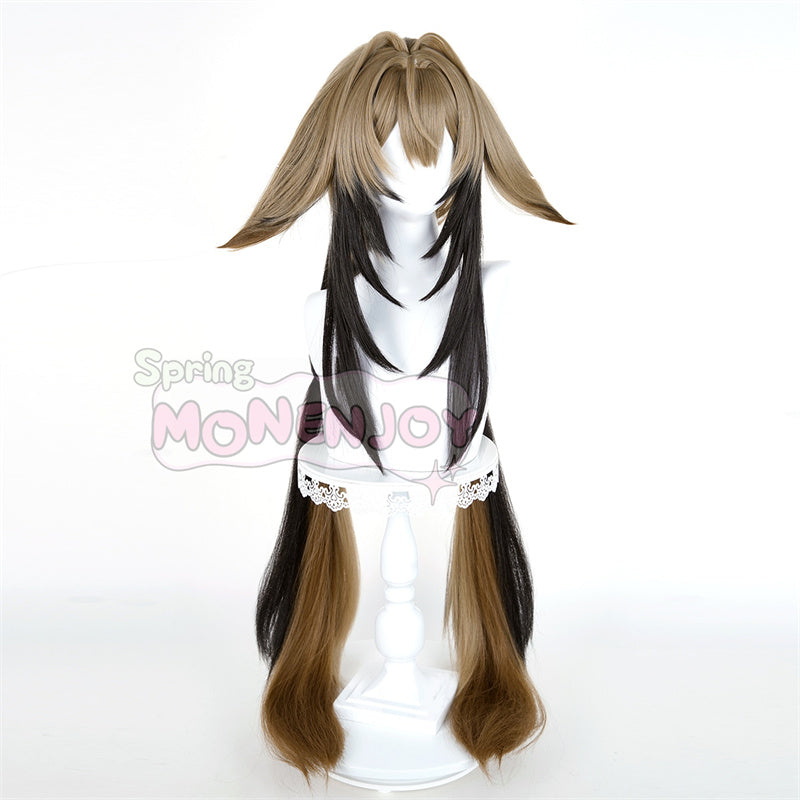 Monenjoy　ゼンゼロ 葉瞬光 　コスプレ　イェー・シュンガン　ウィッグ　カツラ　コスプレ　道具　ポニーテール長約90cm レプリカ 耐熱マットシルク製