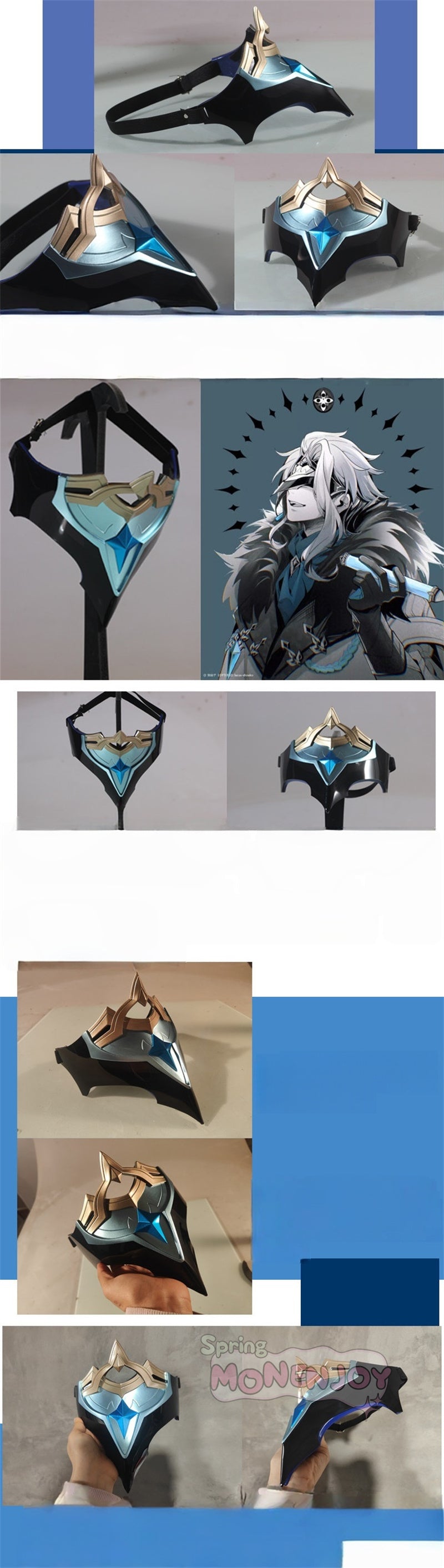 Monenjoy　原神　ドットーレ 博士 マスク　仮面　ファデュイ執行官　コスプレ道具　武器モデル 舞台・イベント用　舞台道具　19＊20cm