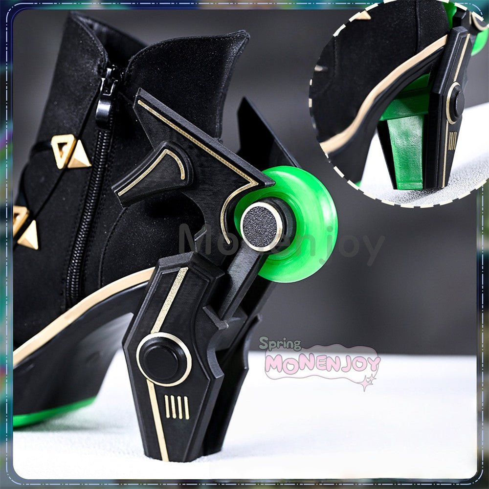 Monenjoy　鳴潮 リンネー シューズ　ブーツ　コスプレ道具　靴　10cm　PU革　発光対応 MONENJOY