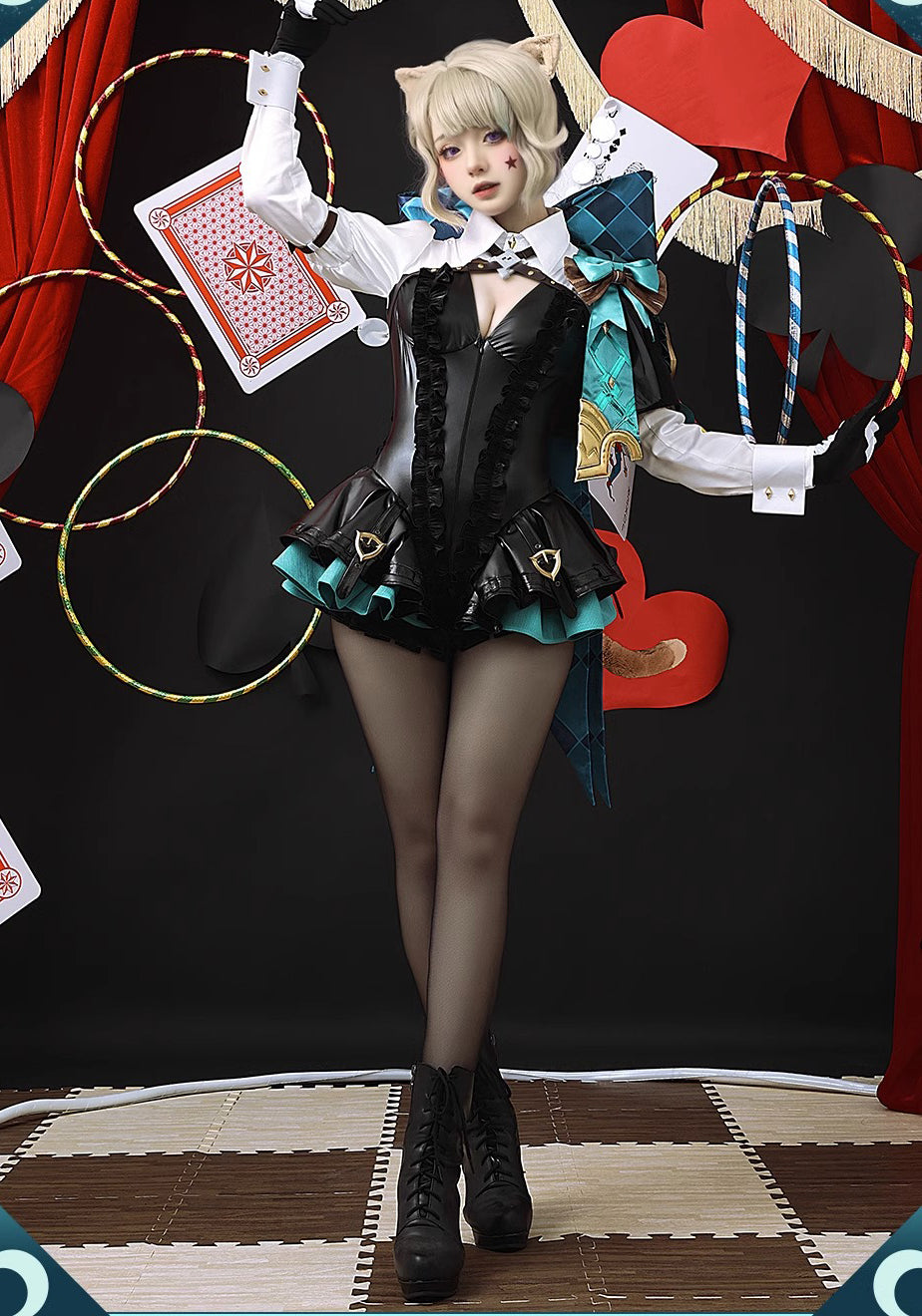 Monenjoy　原神　フォンテーヌ　リネット　白尾猫座　 リネット / Lynette　 綺影で魅せるエレガンス　ブーフ・ド・エテの館　神の目 コスチューム　衣装　ハロウィン　クリスマス　衣装　イベント　変装　cosplay　男女兼用 - Monenjoy