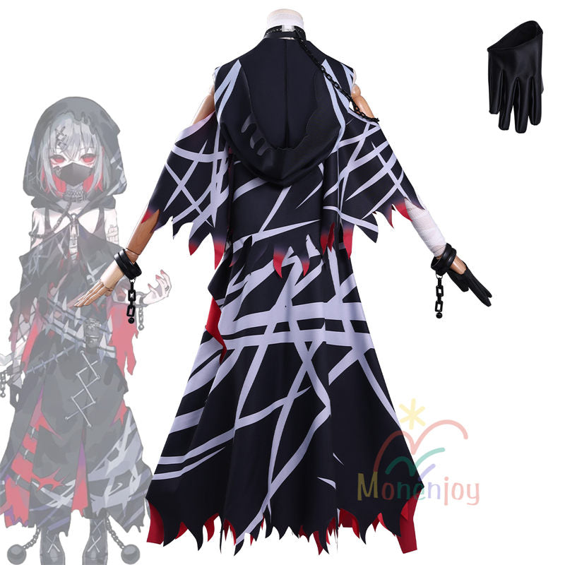 Monenjoy 魔法少女ノ魔女裁判 紫藤アリサコスプレ衣装 囚人番号666