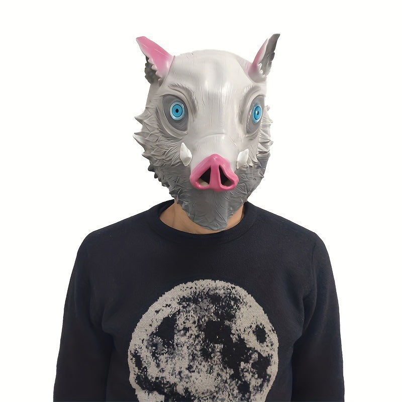 Monenjoy　鬼滅の刃　嘴平伊之助　仮面　マスク　コスプレ道具　鬼殺隊　獣　猪の頭皮　コスチューム　イベント　ハロウィン　