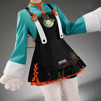 Monenjoy  ゼンゼロ ザオ コスプレ衣装　照　フワワワ　ケモナー衣装　Furry　テイル　モコモコ　ファーリー ウィッグ＋爪＋グローブ＋武器追加可能