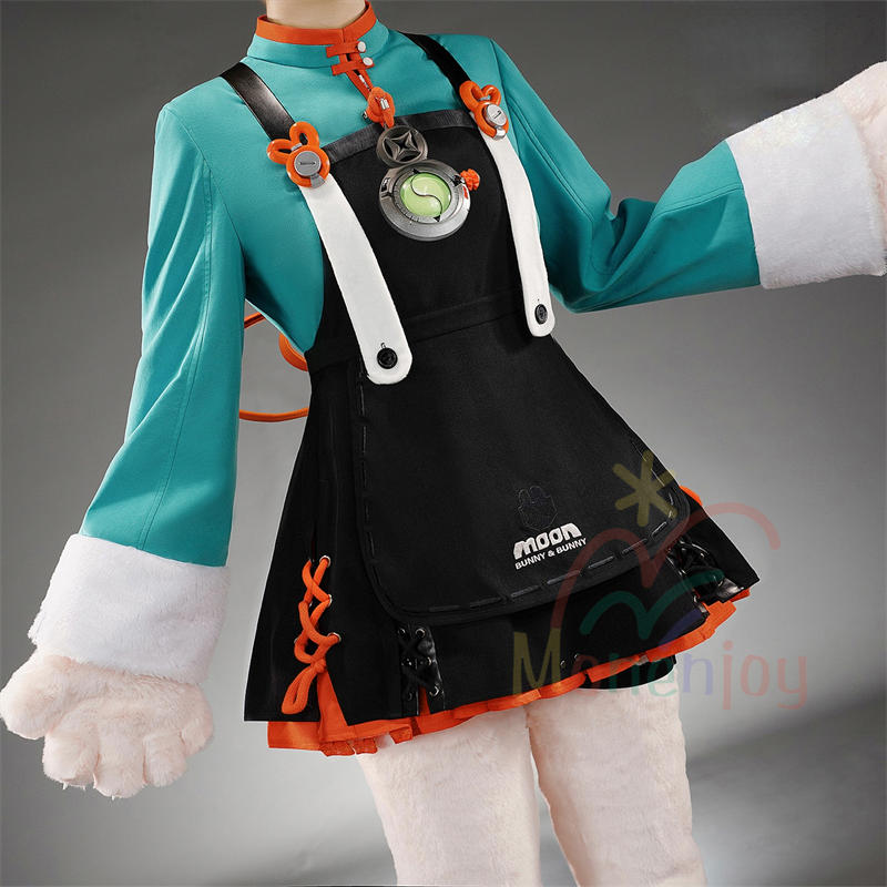 Monenjoy  ゼンゼロ ザオ コスプレ衣装　照　フワワワ　ケモナー衣装　Furry　テイル　モコモコ　ファーリー ウィッグ＋爪＋グローブ＋武器追加可能