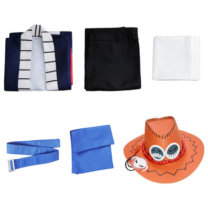 Monenjoy ONEPIECE 火拳のエース 帽子付　白ひげ海賊団 超新星編 衣装 ユニフォーム コスチューム　少年漫画　COS　ハロウィン　舞台衣装　学園祭　クリスマス　イベント - Monenjoy