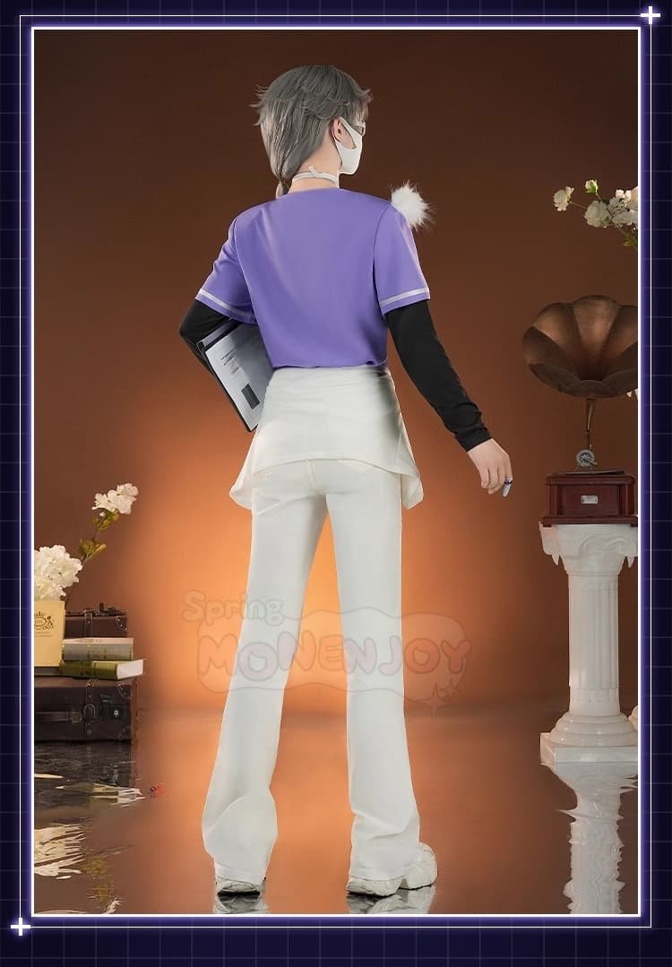 Monenjoy IdentityV 納棺師-BLK.AESOP コスプレ衣装 完全セット 高精度プリント+金属アクセサリー6点付属 通気性良し