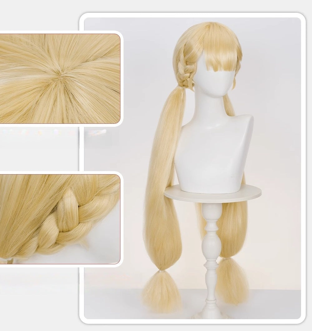 Monenjoy ゼンレゼンレスゾーンゼロ　アリス　 コスプレウィッグ　90㎝　ゼンゼロ　怪啖屋　黄色　アリス・タイムフィールド　ウィッグ