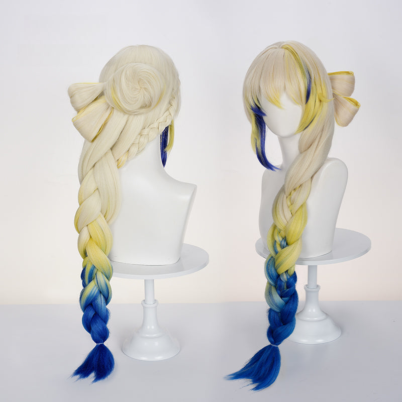Monenjoy アークナイツ 黍 シュウ ウィッグ　カツラ　70cm　グラデーションウィッグ コスプレ道具　イベント　 - Monenjoy