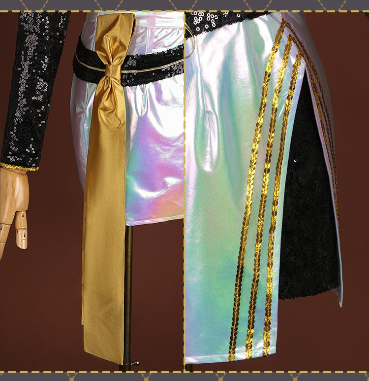 สนุกกับ KPOP Girls! ชุดการแสดงสด Demon Hunters Mira ชุดคอสเพลย์พร้อมต่างหู รูมิ โซอี้ สไตล์เกาหลี KPOP Superstar 