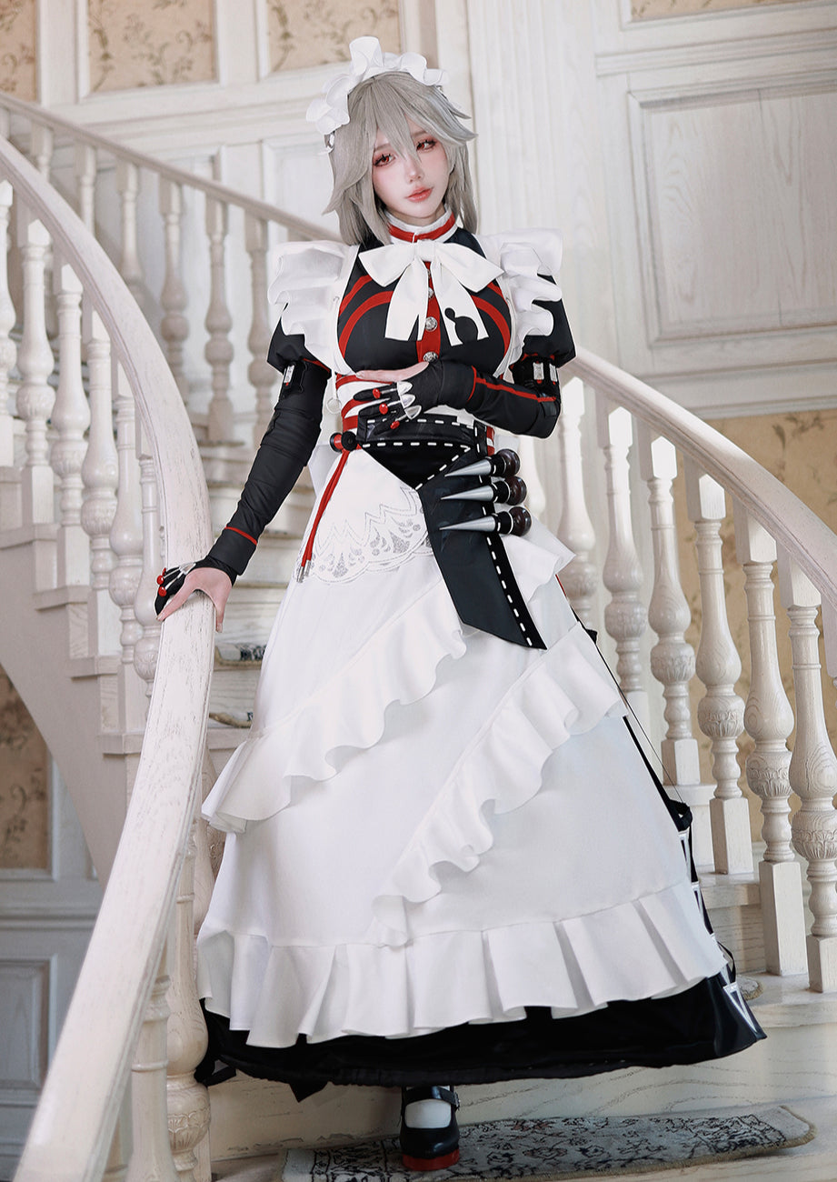 Monenjoy ゼンレスゾーンゼロ ヴィクトリア家政　リナ　メイド服　 コスチューム　アレクサンドリナ・セバスチャン　衣装　可愛い　女の子　ゼンゼロ/ZZZ コスプレ　撮影衣装　コス　COS　演出　花火祭　ハロウィン　イベント　変装　学園祭 - Monenjoy