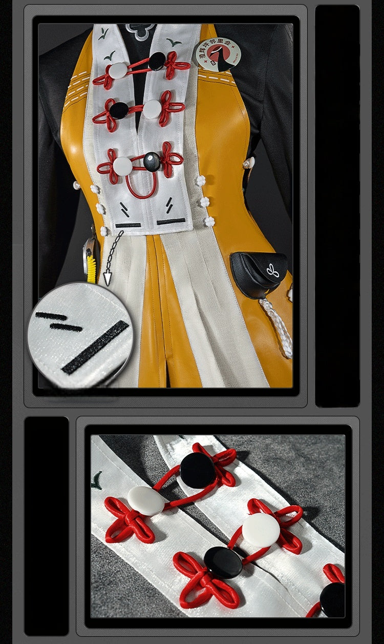 Monenjoy Zenless Zone Zero The Destination of Clouds Rin Cosplay Costume Rin-chan (New Costume) Anniversary Ver.2.0 kosu Cosplay Costume Embroidered Logo Earrings + Earrings Mount Ungaku One Piece Cosplay Costume 