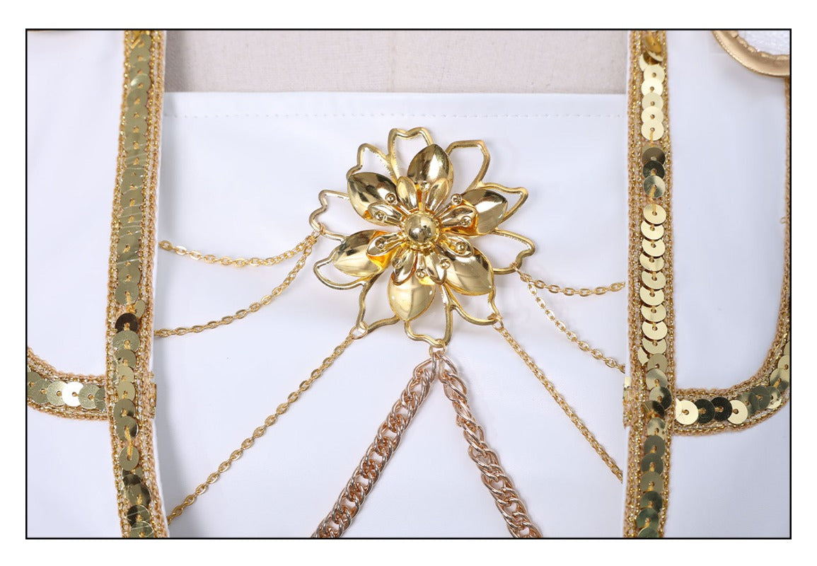 Monenjoy KPOP Girls! Demon Hunters Mira White Cosplay Costume Live Clothes Stage Clothes KPop Demon Hunters