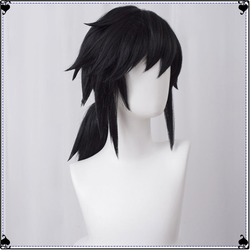 Monenjoy 鬼滅の刃 冨岡 義勇 ウィッグ　きめつのやいば　カツラ　Demon Slayer 　コスプレ道具　つけ毛 - Monenjoy