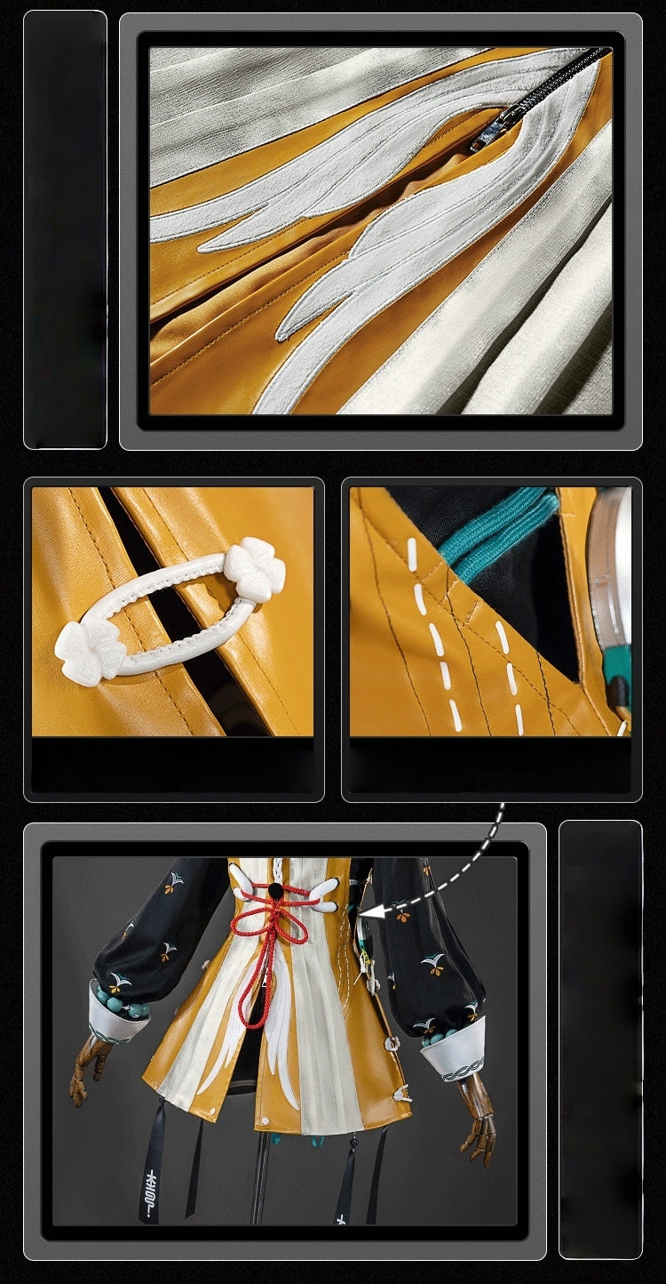 Monenjoy Zenless Zone Zero The Destination of Clouds Rin Cosplay Costume Rin-chan (New Costume) Anniversary Ver.2.0 kosu Cosplay Costume Embroidered Logo Earrings + Earrings Mount Ungaku One Piece Cosplay Costume 