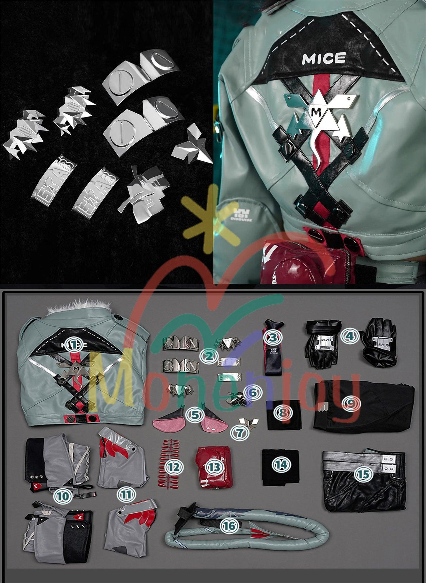 Monenjoy ゼンレスゾーンゼロ　ジェーン・ドゥ コスプレ衣装　耳飾り＋尻尾付　ゼンゼロ　実写化　cosplay　ハロウィン　クリスマス　仮装　イベント　カッコイイ　イベント衣装（シューズカバー付) - Monenjoy