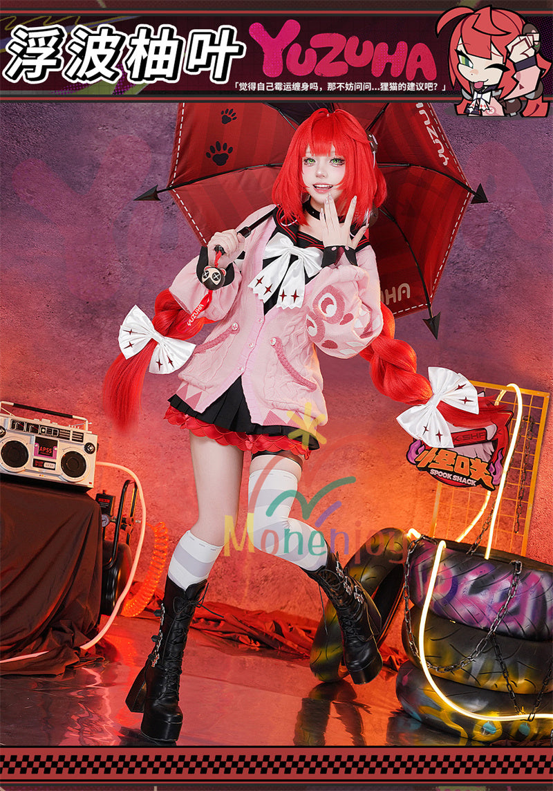 納品 Monenjoy　ゼンレスゾーンゼロ　浮波柚葉　コスプレ衣装　　タリー刺繍　セーラー服　ネイルチップ+デカール贈り　Ukinami Yuzuha　怪啖屋　ミニスカート　イベント セーターコートGS1930