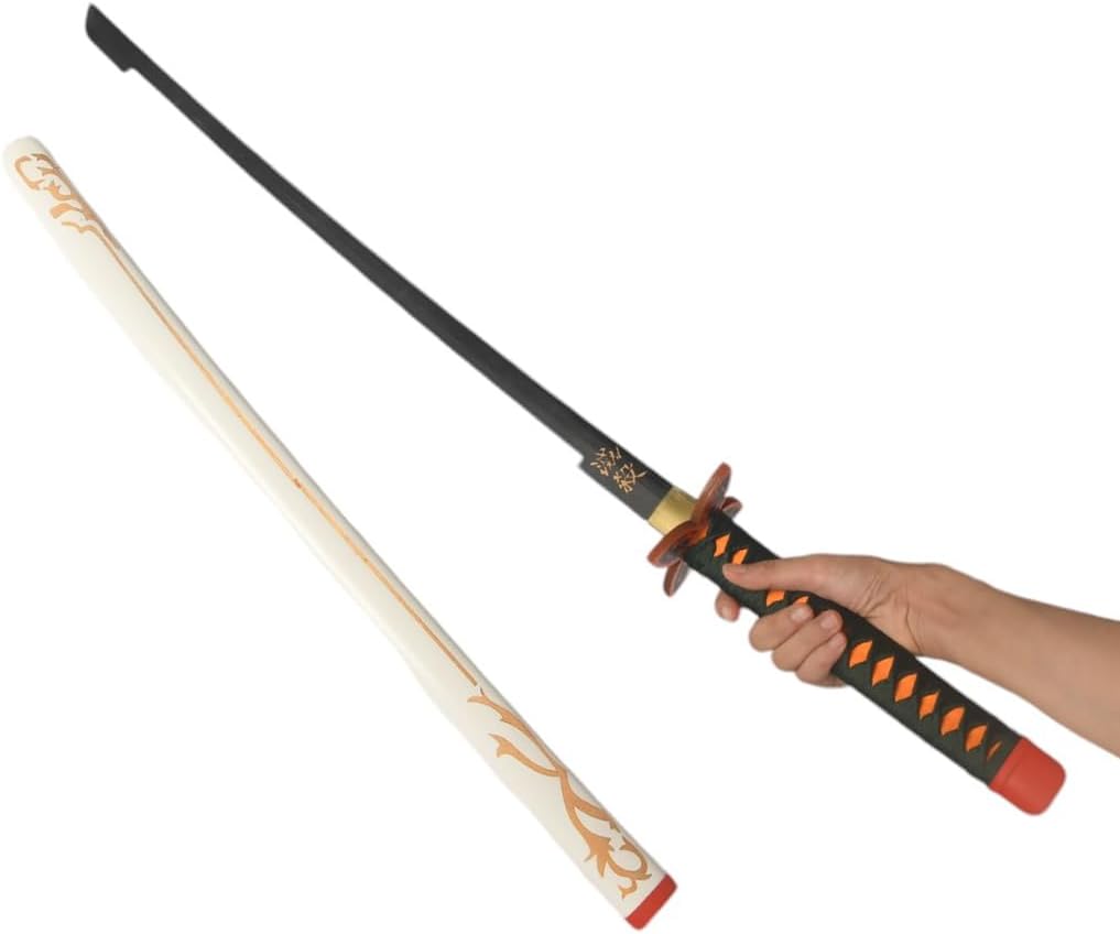 Monenjoy 鬼滅の刃　日輪刀 100cm 武器レプリカ　 冨岡　木 撮影 おもちゃ 武器 木 ハロウィン 舞台道具 剣士 コスプレ道具 レプリカ　 - Monenjoy