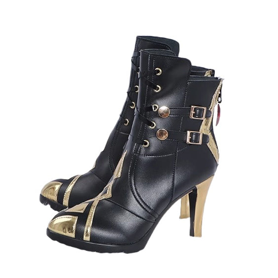 Monenjoy 原神 アルレッキーノ(召使) 靴　コスプレ道具　スパッツブーツ　デザイン　オーダーメイド - Monenjoy