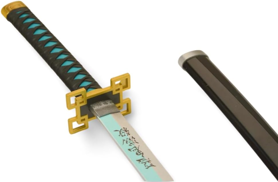 Monenjoy 鬼滅の刃　日輪刀 時透 無一郎 76cm 子供 手遊び 大正時代 サムライ 美術刀　ときとう むいちろう おもちゃ レプリカ 木製造 　イベント キッズ コスプレ道具 仮装 ハロウィン COS cosplay - Monenjoy