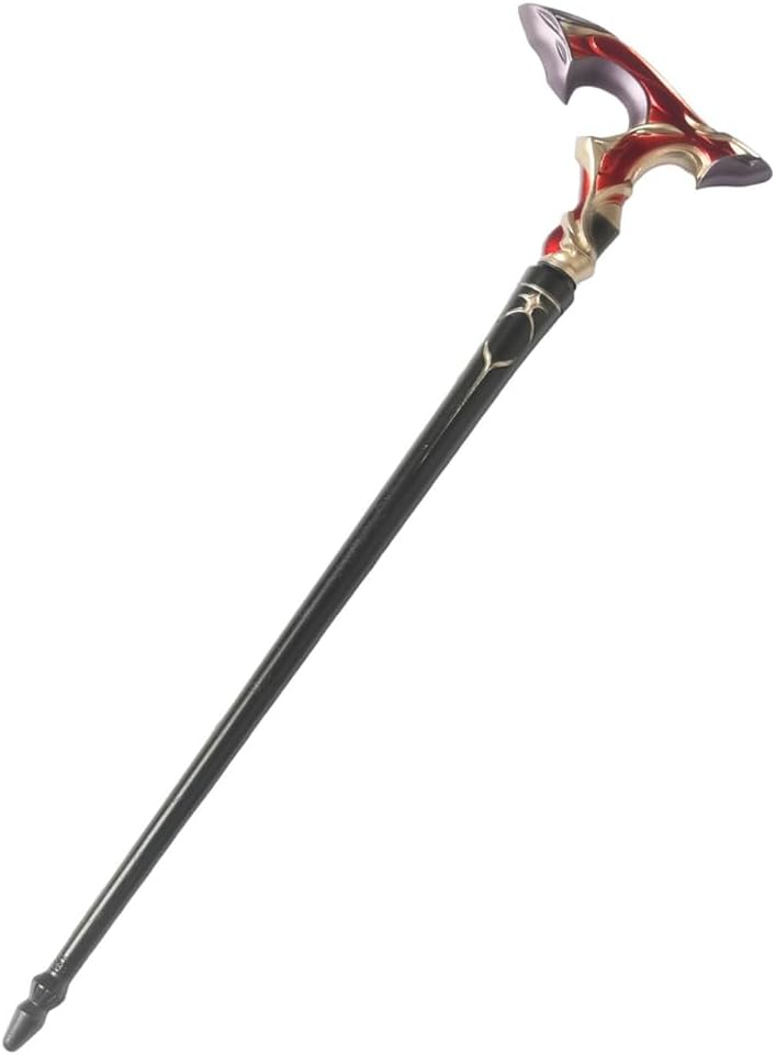 Monenjoy 原神　ミニチュア フィヨルドの歌 フータオ(胡桃) モデル 槍 長柄武器 22cm ミニ武器 おもちゃ 卓上装備品 コスプレグッズ 1/6ver 合金製 塗装済み完成品フィギュア周 - Monenjoy