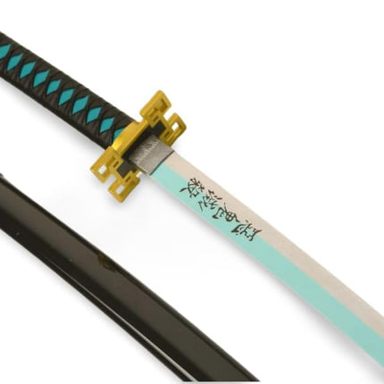 Monenjoy 鬼滅の刃　日輪刀 時透 無一郎 76cm 子供 手遊び 大正時代 サムライ 美術刀　ときとう むいちろう おもちゃ レプリカ 木製造 　イベント キッズ コスプレ道具 仮装 ハロウィン COS cosplay
