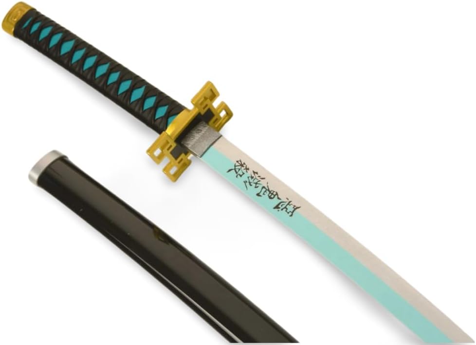 Monenjoy 鬼滅の刃　日輪刀 時透 無一郎 76cm 子供 手遊び 大正時代 サムライ 美術刀　ときとう むいちろう おもちゃ レプリカ 木製造 　イベント キッズ コスプレ道具 仮装 ハロウィン COS cosplay - Monenjoy